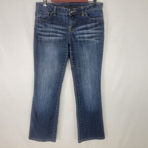 Bisou Bisou Jeans Womens 6 Blue Denim Low Rise Bootcut Dark Wash W32 x L28.5‎